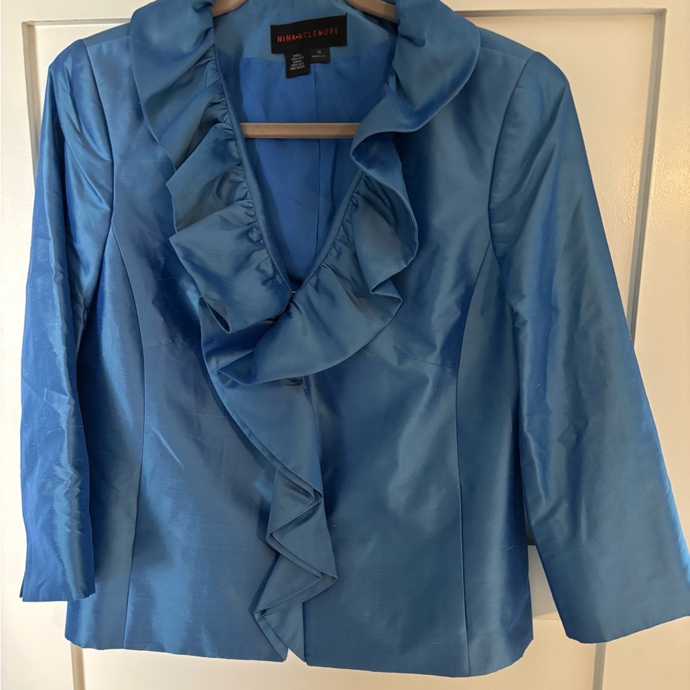 Nina McLemore silk Blouse with ruffled neck